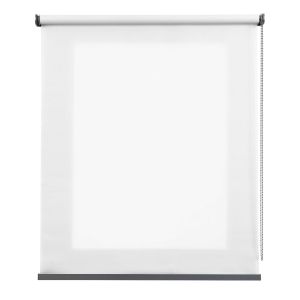 Estor traslúcido enrollable con acabados metálicos blanco, 45 x 180cm