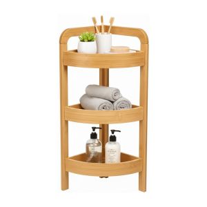 Estantería rinconera en bambú con 3 niveles canoply 61x23x23cm Thinia Home