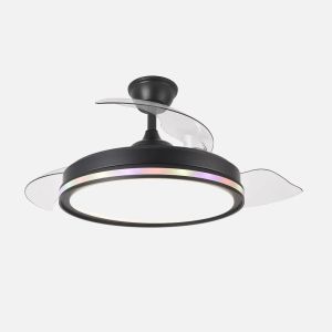Ventilador dc 59+7w cacique negro 3asp 107d 6980lm 300045006500kk+rgb remo+