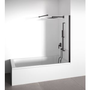 Mampara de bañera fija  negra 78-80 cm alto 145 cm bellobath