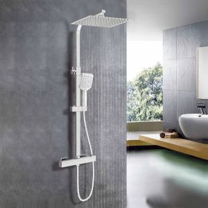 Aica columna ducha termostato ducha lluvia 30x30cm alcachofa grande baño