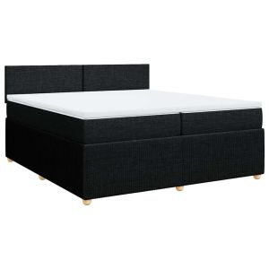 vidaXL cama box spring con colchón tela negro 200x200 cm
