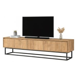 Mueble tv ignazia, un estante, madera roble marrón