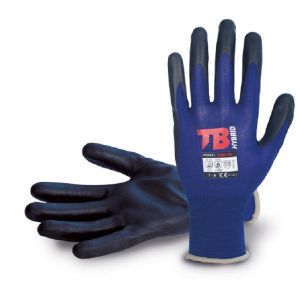 Guante nylon fibra carbono y licra palma azul palma ppu negro 718stac  tall