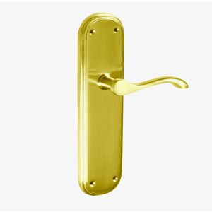 Juego manillas para puerta latón placa ancha/dorado