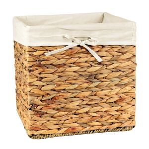 Calicosy - cesta de almacenaje de jacinto de agua - 32 x 32 x 32/33 cm