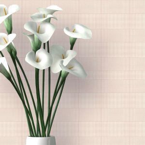 Papel pintado tnt con efecto textil pata de gallo rosa
