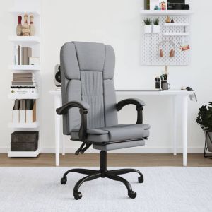 Silla de oficina reclinable de tela gris claro es5423
