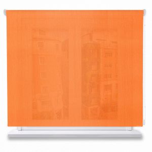 Estor enrollable translúcido poliéster liso color naranja 90x200cm.