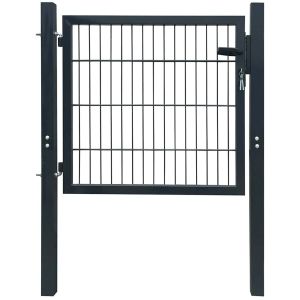 vidaXL puerta de valla 2d (individual) gris antracita 100x80 cm