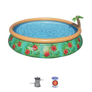 Piscina hinchable fast set Bestway paradise palms 457x84 cm con depuradora