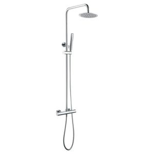 Columna de ducha extensible, termostatico rociador extraplano color  cromo