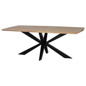 Mesa de comedor borde conico de madera de acacia natural 200x100x76