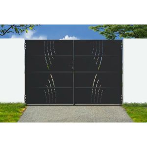 Puerta de acero negro de 3 m nali veleta h.200cm