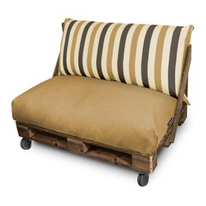Cojín para palets toldotex mostaza respaldo 80x45x25 (rayado)
