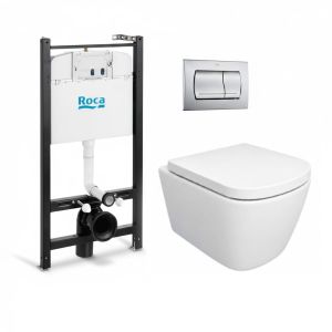 Pack bastidor roca active cromo mate + wc tornado link azulbath