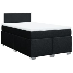 vidaXL cama box spring con colchón tela negro 120x200 cm