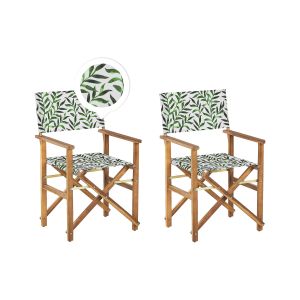 Conjunto de 2 sillas de jardín cine madera de acacia blanco