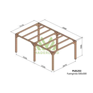 Pérgola de madera laminada - fuengirola 500x300cm (maderland)