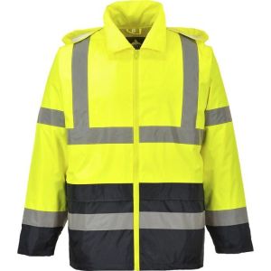 Chaqueta de lluvia alta visibilidad portwest bicolor h443 - amarillo / negr