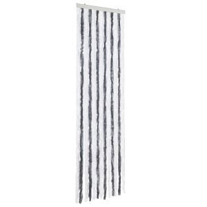 vidaXL cortina mosquitera gris y blanco chenilla 56x200 cm