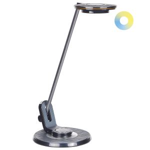 Lámpara LED de escritorio corvus con regulador de intensidad metal negro
