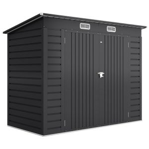 Caseta de jardín 249x121x183 cm acero galvanizado color gris Outsunny