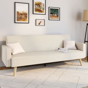 Sofá convertible 3 plazas - pana beige - 200 cm
