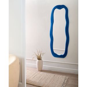 Espejo de pared beaune 56 cm 160 cm terciopelo azul
