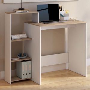 Escritorio con estanterías modulables - blanco - 100x50x90 cm