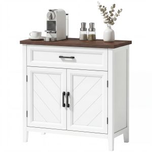 Aparador en mdf blanco 76x35x80 cm