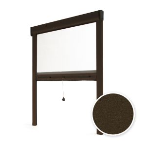Mosquitera enrollable para ventana 100x160 cm - marrón texturado
