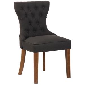 Silla de comedor tapizada gris - 1 unidad - 90 cm