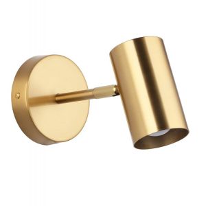 Aplique pared aluminio dorado foco orientable E27 para dormitorio
