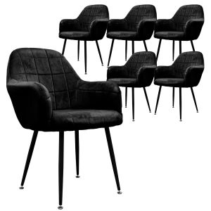 Juego de 6 sillas de comedor negro ecd germany