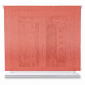 Estor enrollable translúcido poliéster liso color rojo 120x250cm.