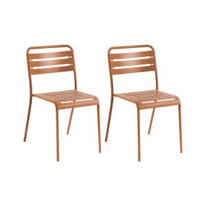 Conjunto de 2 sillas de jardín lefkada metal marrón