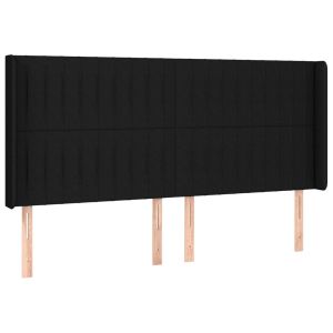 vidaXL cabecero con orejas de tela negro 203x16x118/128 cm