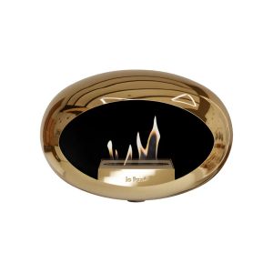 Chimenea de bioetanol de pared cromada en oro rosa