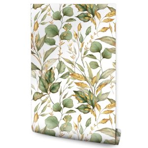 Papel Pintado Hojas Plantas Naturaleza Para Dormitorio 53cm x 10m