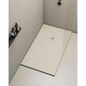 Plato de ducha poaLGi - 75x100 cm - perla - extraplano, antideslizante