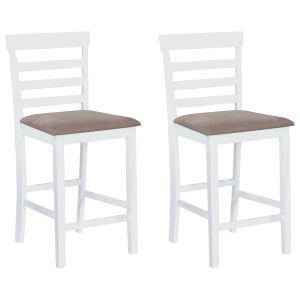 vidaXL taburetes de cocina 2 unidades tela blanco