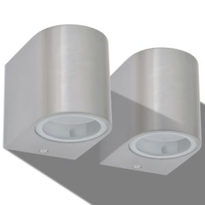 vidaXL lámpara de pared exterior 2 uds redonda descendente