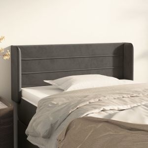 Cabecero de terciopelo gris oscuro 83x16x78/88 cm eso4845