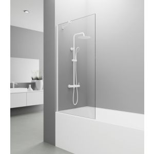 Panel fijo de bañera screen 150x85cm blanco + brazo ajustable