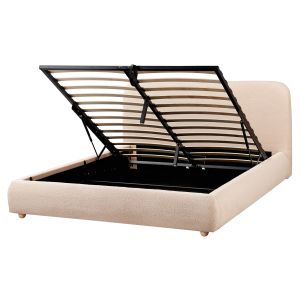 Cama con almacenaje blagnac bouclé beige 160 x 200 cm