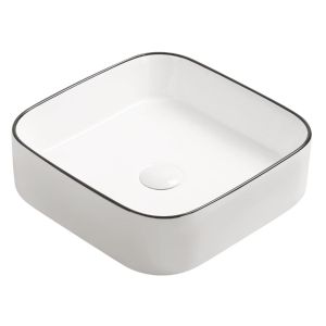 Ondée - lavabo de encimera lisea - blanco cuadrado  - cerámica - 40cm