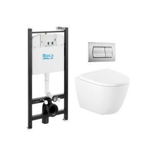Pack roca active + wc roca ona 53 rimless + PVC cromo mate