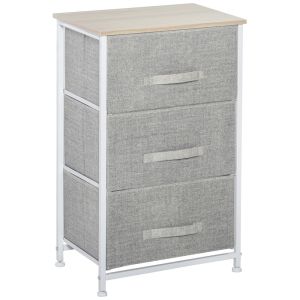 Cómoda de tela 45x30x71 cm acero, tela no tejida color gris Homcom