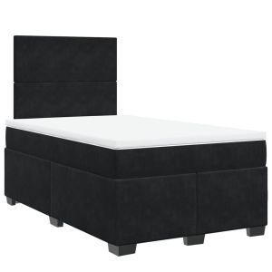 vidaXL cama box spring con colchón terciopelo negro 120x190 cm